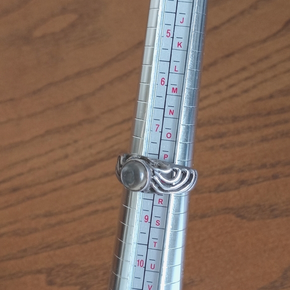 Antique 925 Sterling Silver Filigree Ring with Clear Crystal Quartz Gemstone 8 - Picture 7 of 15